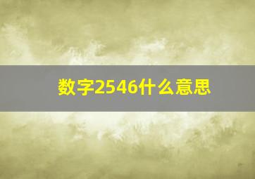 数字2546什么意思