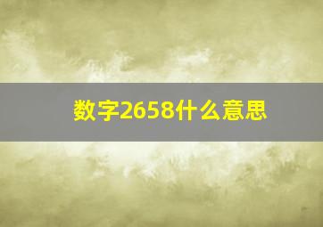 数字2658什么意思