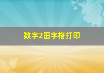 数字2田字格打印