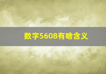 数字5608有啥含义