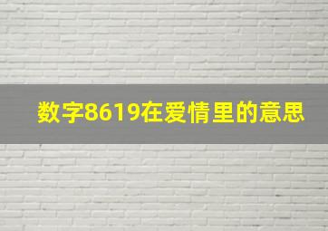 数字8619在爱情里的意思