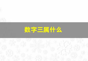 数字三属什么