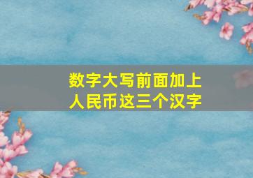 数字大写前面加上人民币这三个汉字