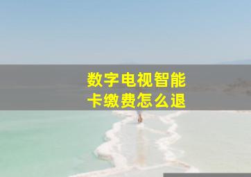 数字电视智能卡缴费怎么退