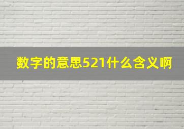 数字的意思521什么含义啊