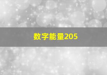 数字能量205