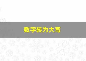 数字转为大写