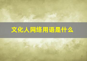 文化人网络用语是什么