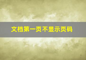 文档第一页不显示页码