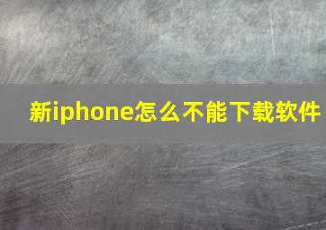 新iphone怎么不能下载软件