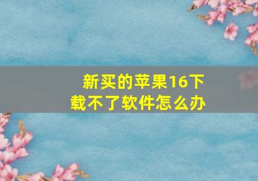 新买的苹果16下载不了软件怎么办