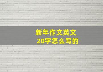 新年作文英文20字怎么写的