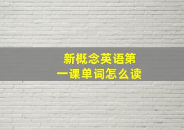 新概念英语第一课单词怎么读