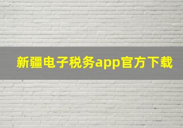 新疆电子税务app官方下载