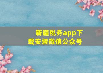 新疆税务app下载安装微信公众号