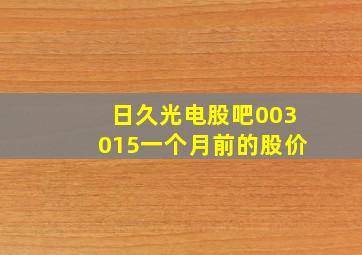 日久光电股吧003015一个月前的股价