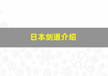 日本剑道介绍