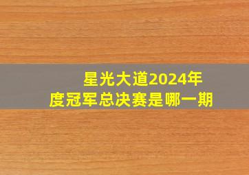 星光大道2024年度冠军总决赛是哪一期