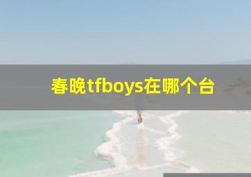 春晚tfboys在哪个台