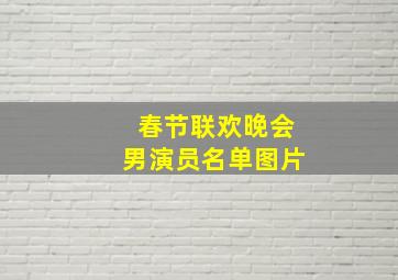 春节联欢晚会男演员名单图片