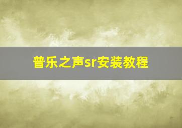 普乐之声sr安装教程