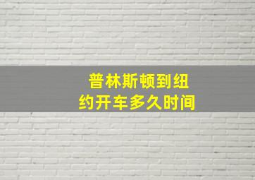 普林斯顿到纽约开车多久时间