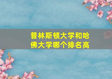 普林斯顿大学和哈佛大学哪个排名高