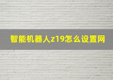 智能机器人z19怎么设置网