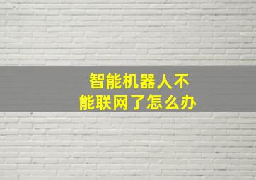 智能机器人不能联网了怎么办