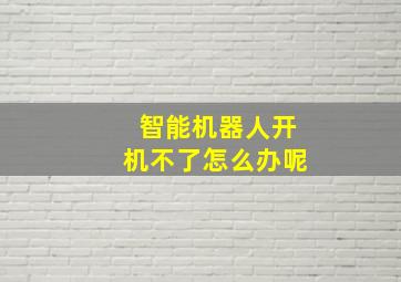 智能机器人开机不了怎么办呢