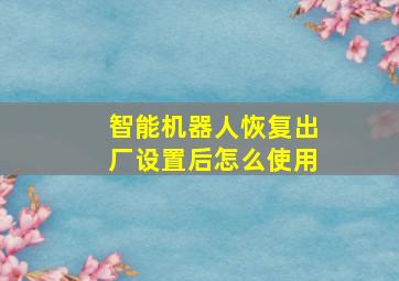 智能机器人恢复出厂设置后怎么使用