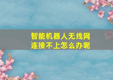 智能机器人无线网连接不上怎么办呢