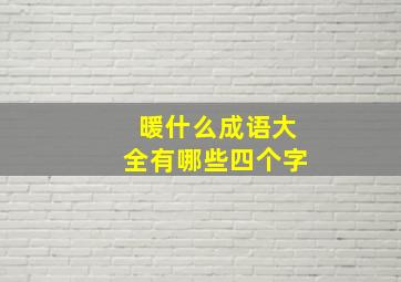 暖什么成语大全有哪些四个字