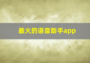 最火的语音助手app