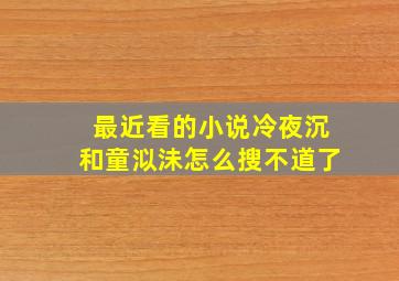 最近看的小说冷夜沉和童泤沬怎么搜不道了