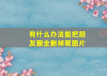 有什么办法能把朋友圈全删掉呢图片