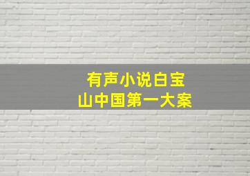 有声小说白宝山中国第一大案