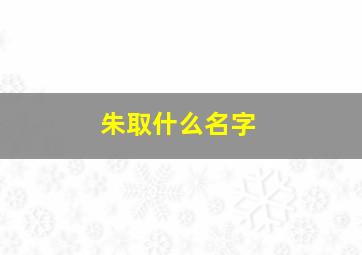 朱取什么名字