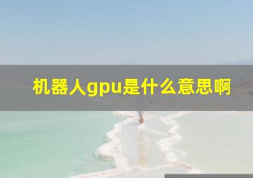 机器人gpu是什么意思啊