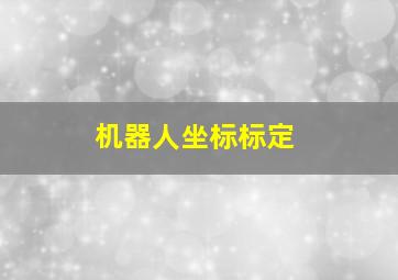 机器人坐标标定