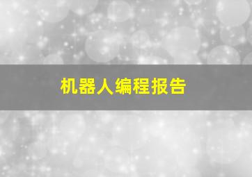 机器人编程报告