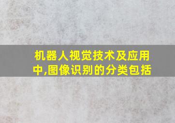 机器人视觉技术及应用中,图像识别的分类包括