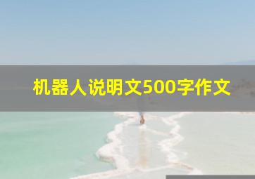 机器人说明文500字作文