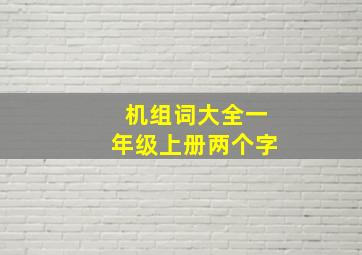 机组词大全一年级上册两个字