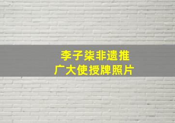 李子柒非遗推广大使授牌照片