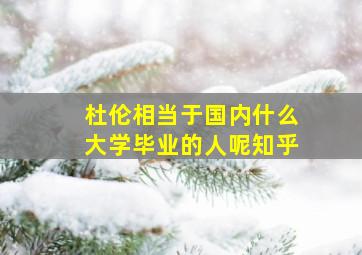 杜伦相当于国内什么大学毕业的人呢知乎