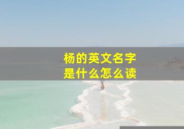 杨的英文名字是什么怎么读