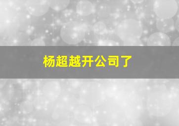 杨超越开公司了