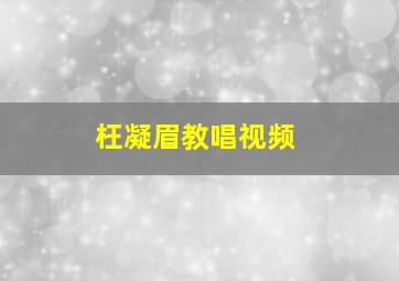 枉凝眉教唱视频