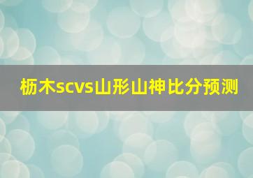 枥木scvs山形山神比分预测